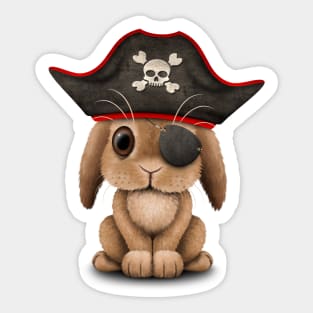 Cute Baby Bunny Pirate Sticker